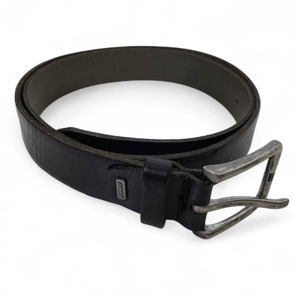 ALBERTO Black Leather Belt Sz 100 34/35 Germany NWOT